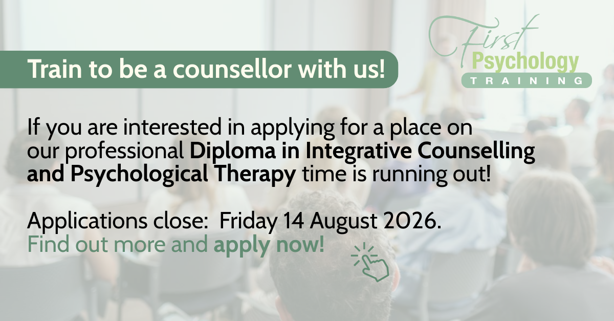 apply now for our diploma in integrative counselling and psychological therapy